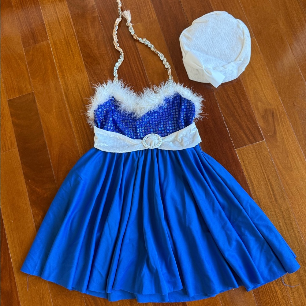 Costume Gallery Youth Girls Leotard Dance Costume dress
Size X Large Child Blue